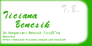ticiana bencsik business card